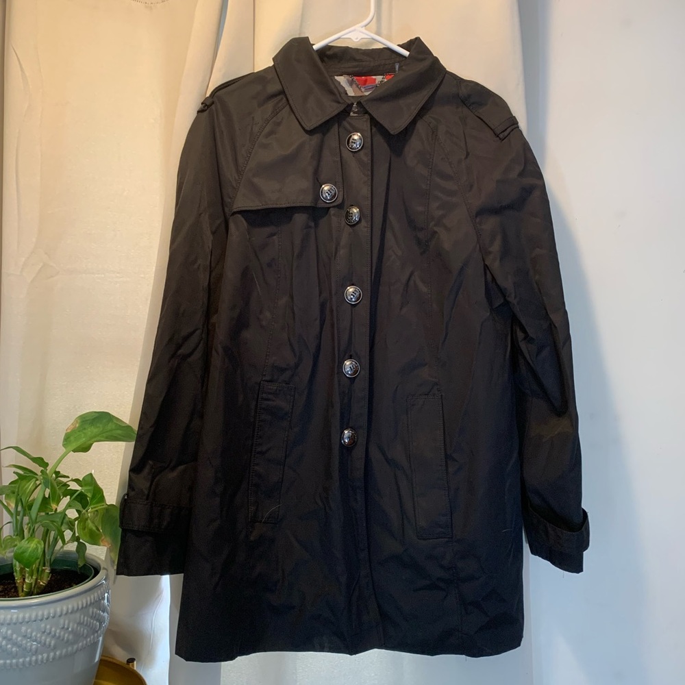 Black Rivet raincoat